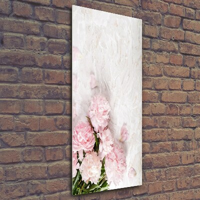 Printed glass wall art Piwoni marble