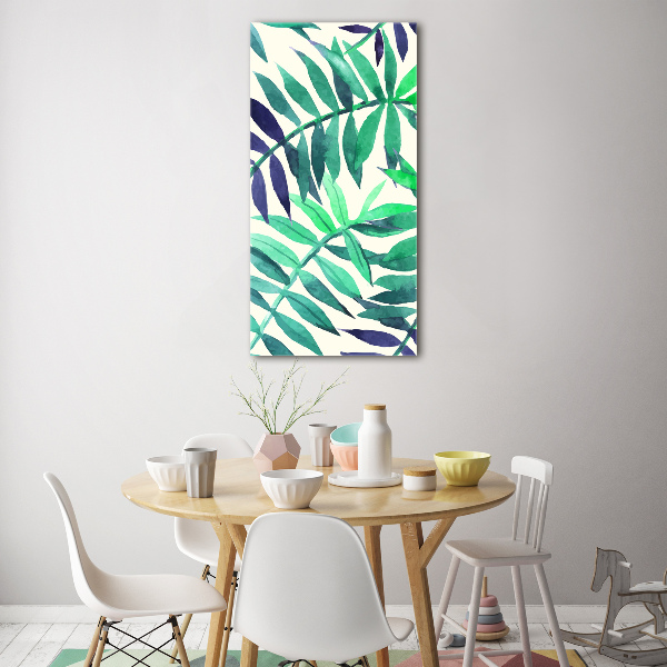 Wall art on glass Tropical leaves