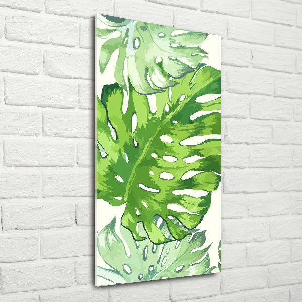 Print on a a glass Tropical leaves