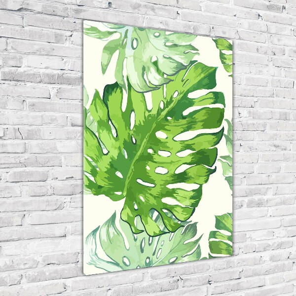 Print on a a glass Tropical leaves