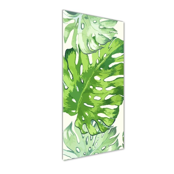 Print on a a glass Tropical leaves