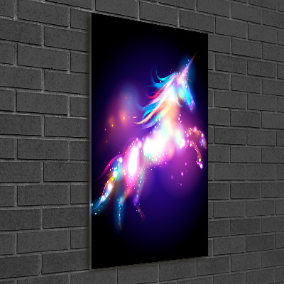 Glass wall art Magic Unicorn