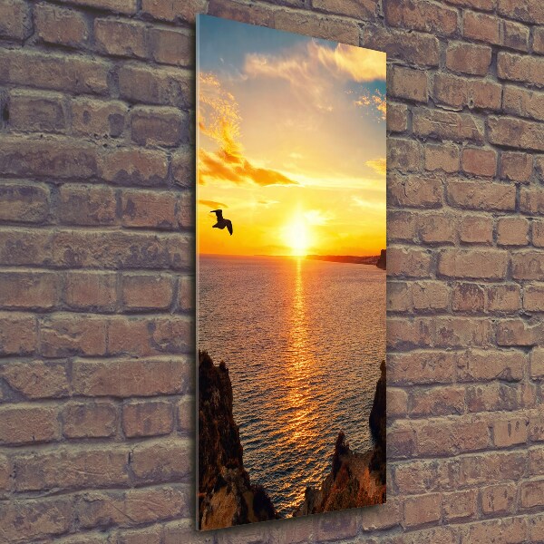 Wall art on glass Sunset sea