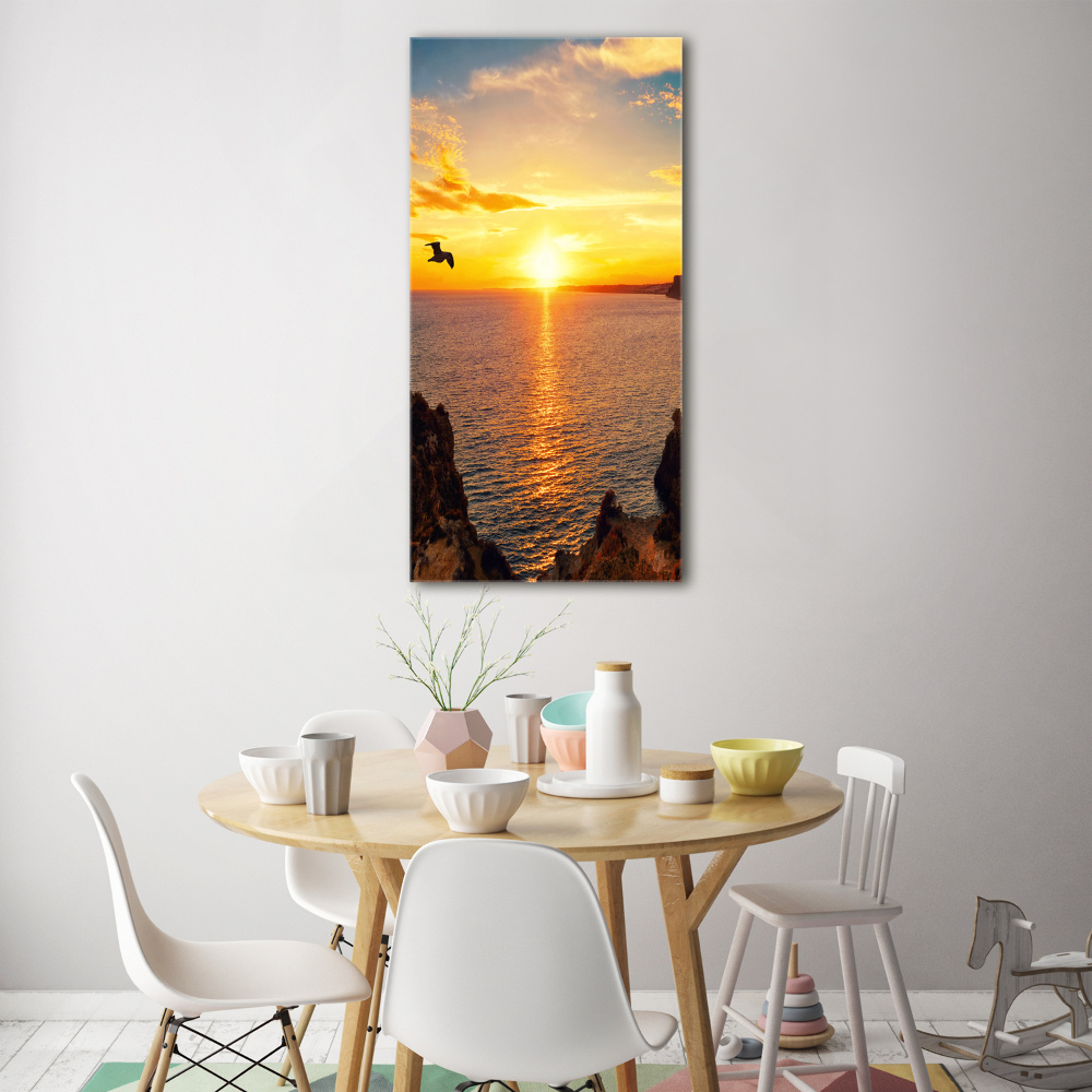 Wall art on glass Sunset sea