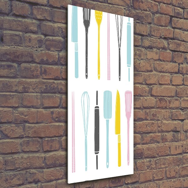 Printed glass wall art Kitchen tools