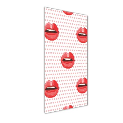 Glass picture wall art Red lips