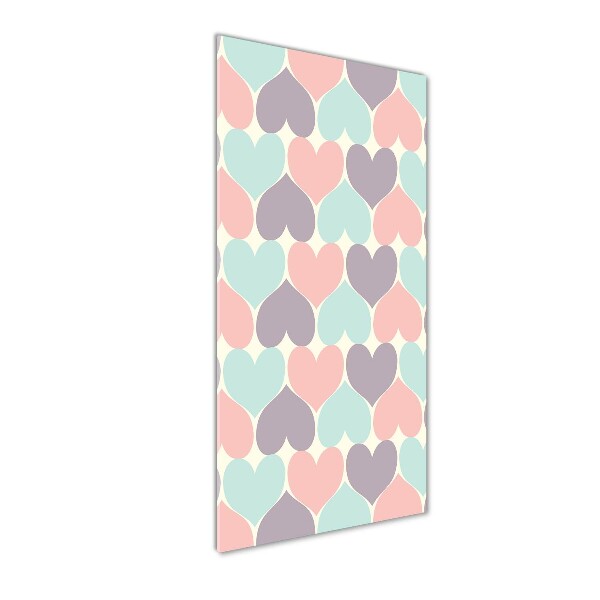 Glass picture wall art Colorful hearts