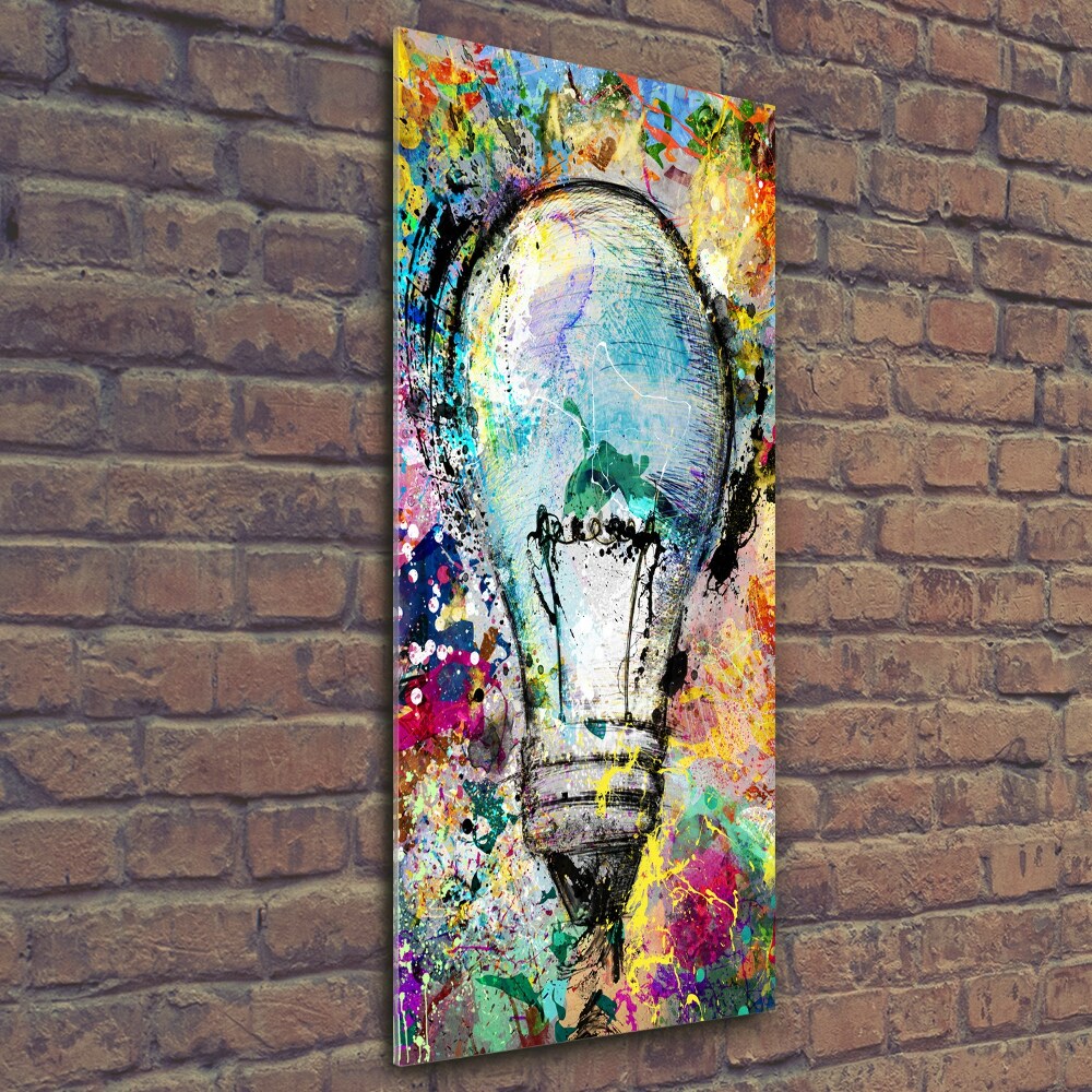 Glass art picture Colored bulb