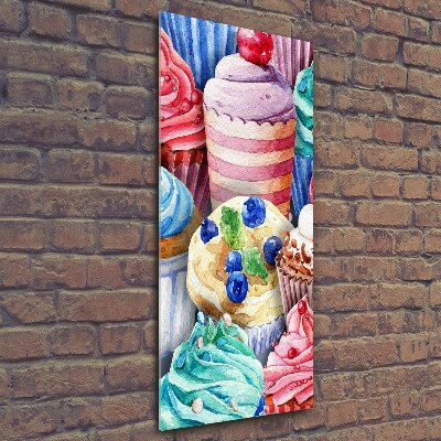 Wall art on glass Colorful muffins