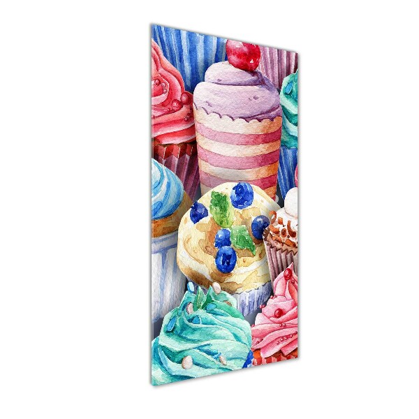 Wall art on glass Colorful muffins