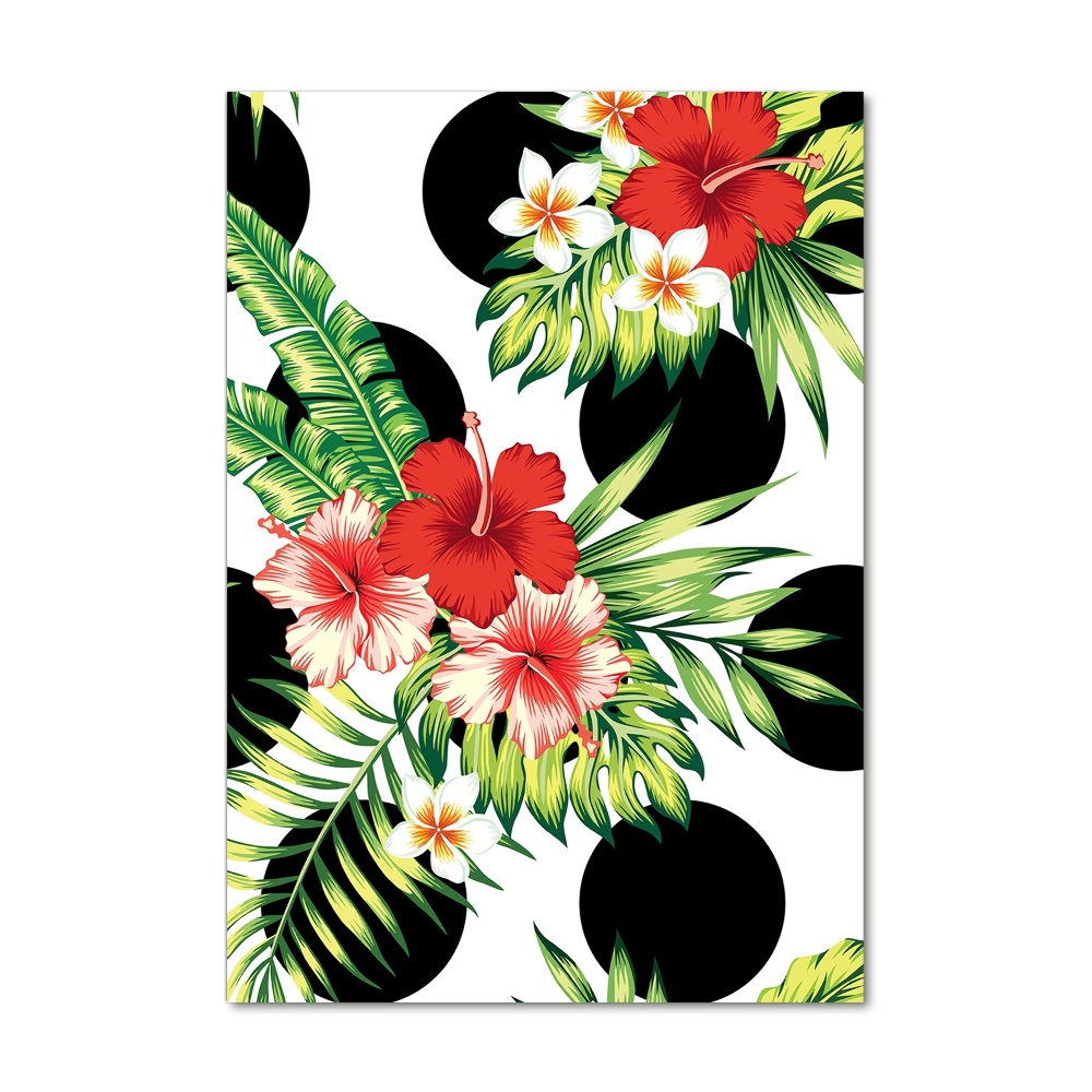 Print on a a glass Hawaiian pattern