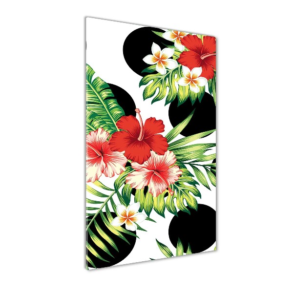 Print on a a glass Hawaiian pattern