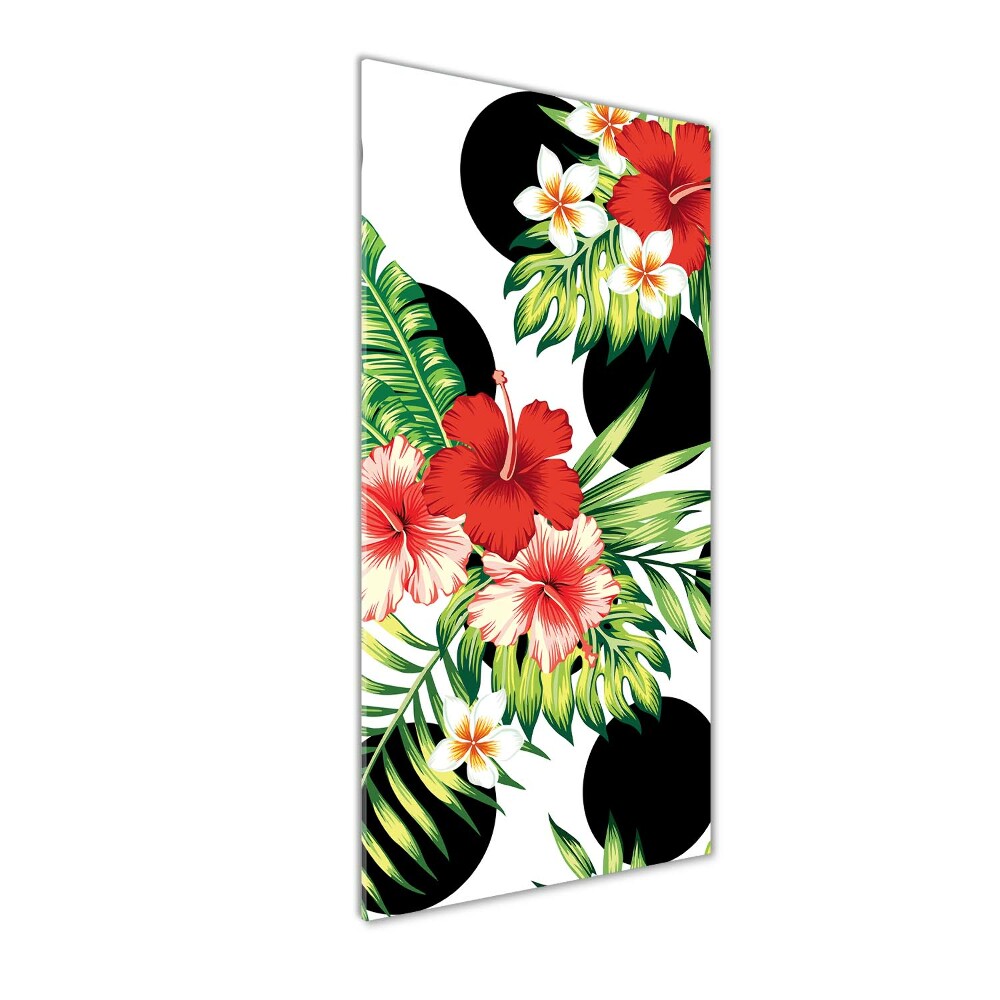 Print on a a glass Hawaiian pattern