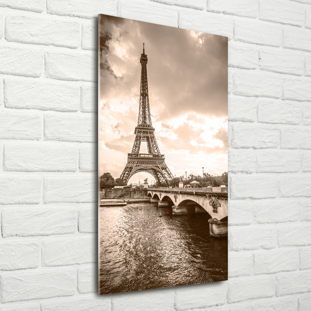 Print on a a glass Eiffel Paris tower