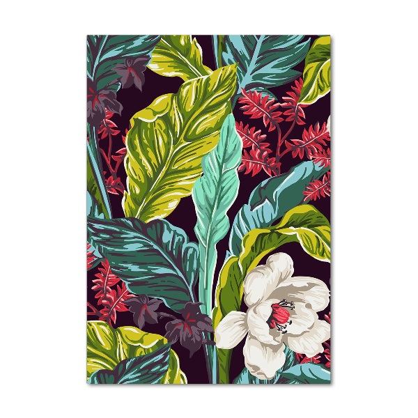 Wall art on glass Tropical flowers