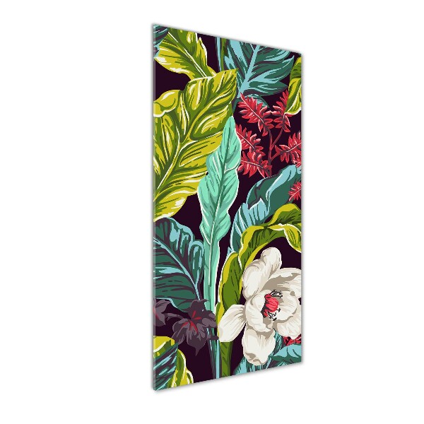 Wall art on glass Tropical flowers