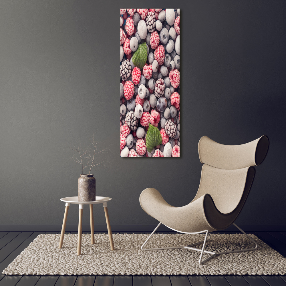 Printed glass wall art Frozen fruit