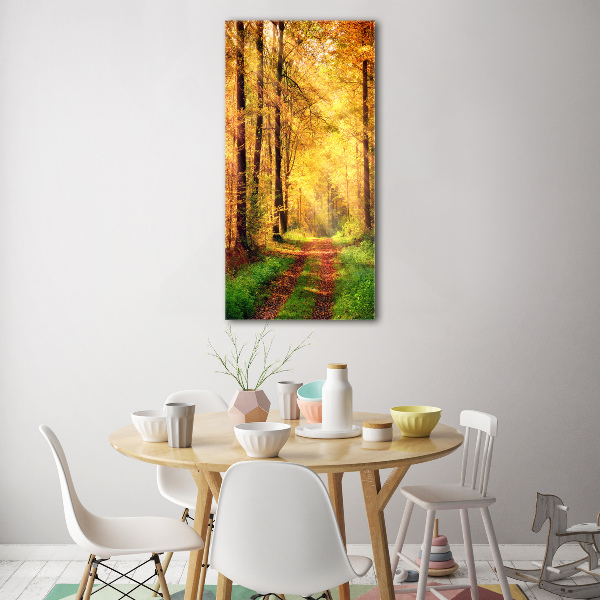 Wall art on glass Forest in autumn