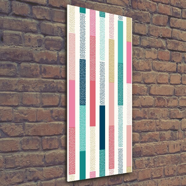 Glass picture wall art Colorful stripes