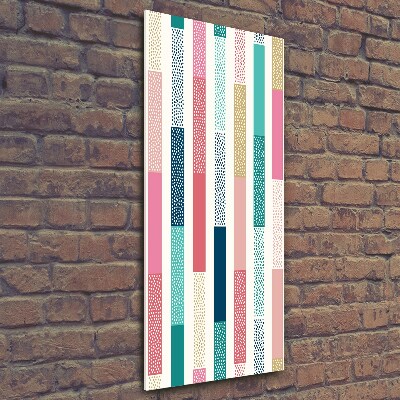 Glass picture wall art Colorful stripes