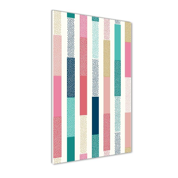 Glass picture wall art Colorful stripes