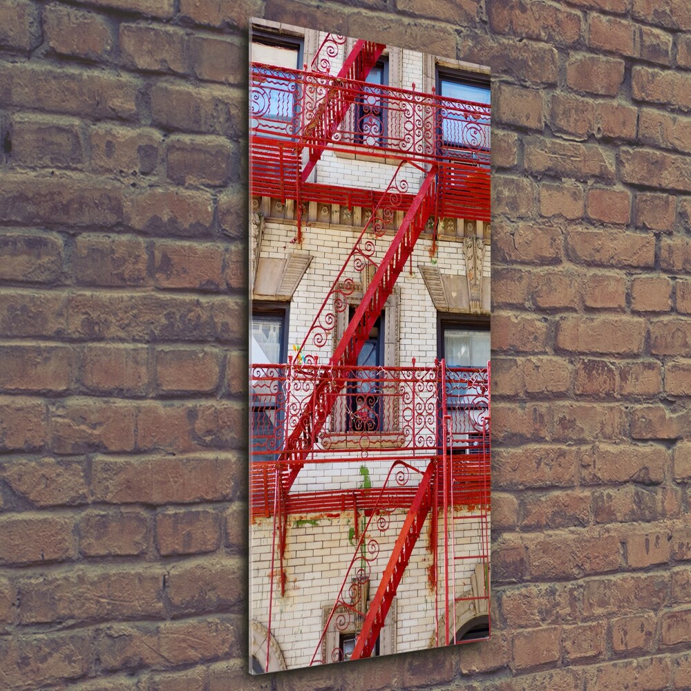 Glass art picture Italian tenement house