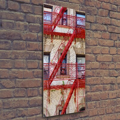 Glass art picture Italian tenement house