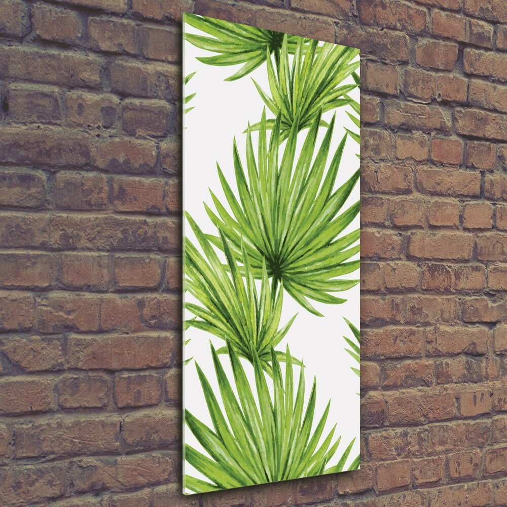 Wall art on glass Tropical leaves