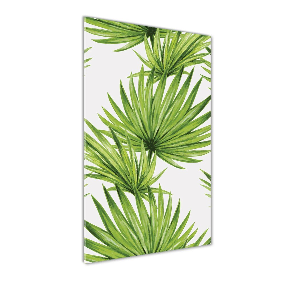 Wall art on glass Tropical leaves