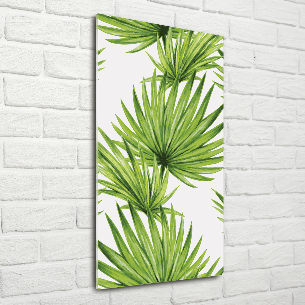 Wall art on glass Tropical leaves