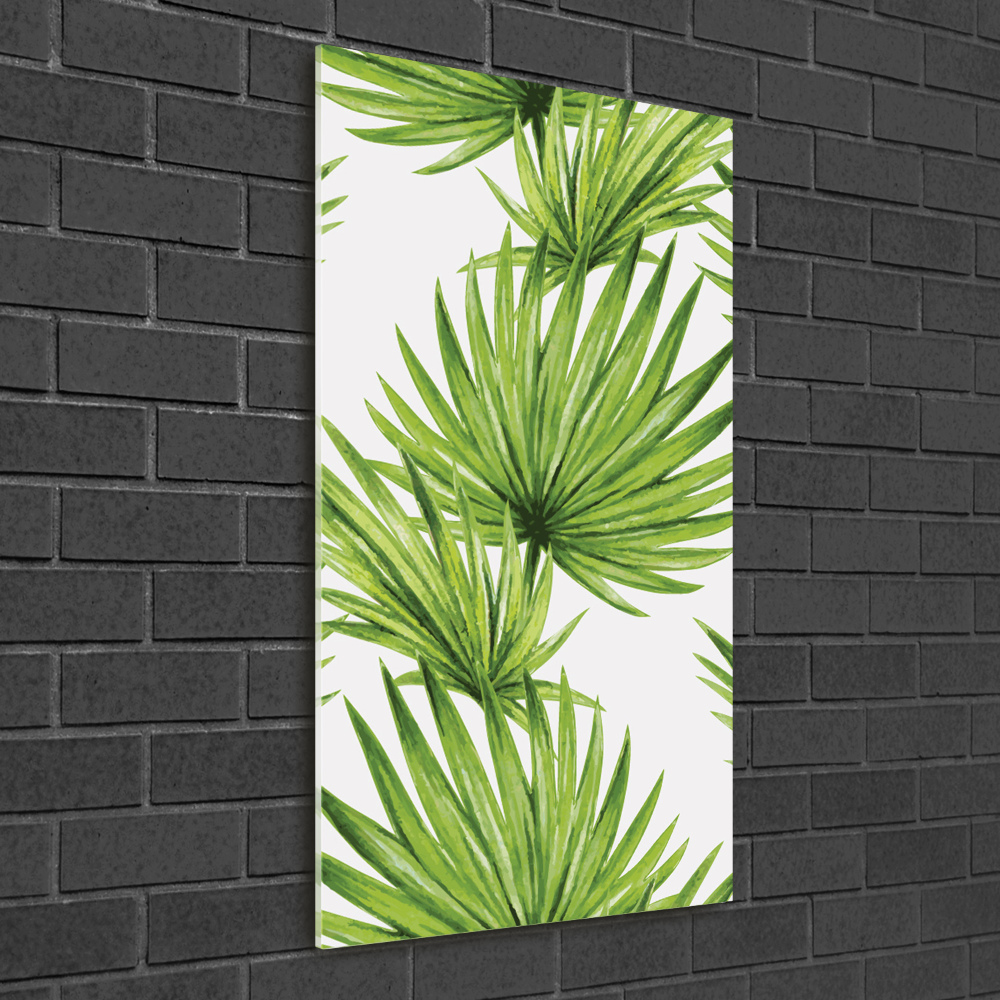 Wall art on glass Tropical leaves