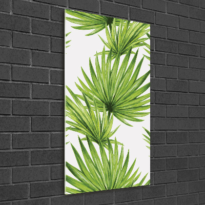 Wall art on glass Tropical leaves