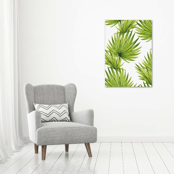 Wall art on glass Tropical leaves