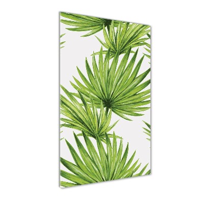 Wall art on glass Tropical leaves