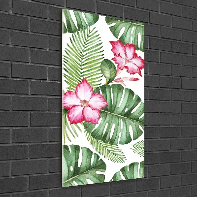 Glass wall art Hawaiian pattern