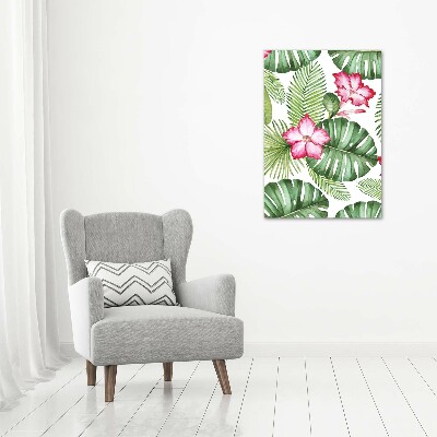 Glass wall art Hawaiian pattern