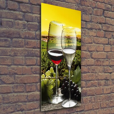 Print on a a glass Wine and grapes