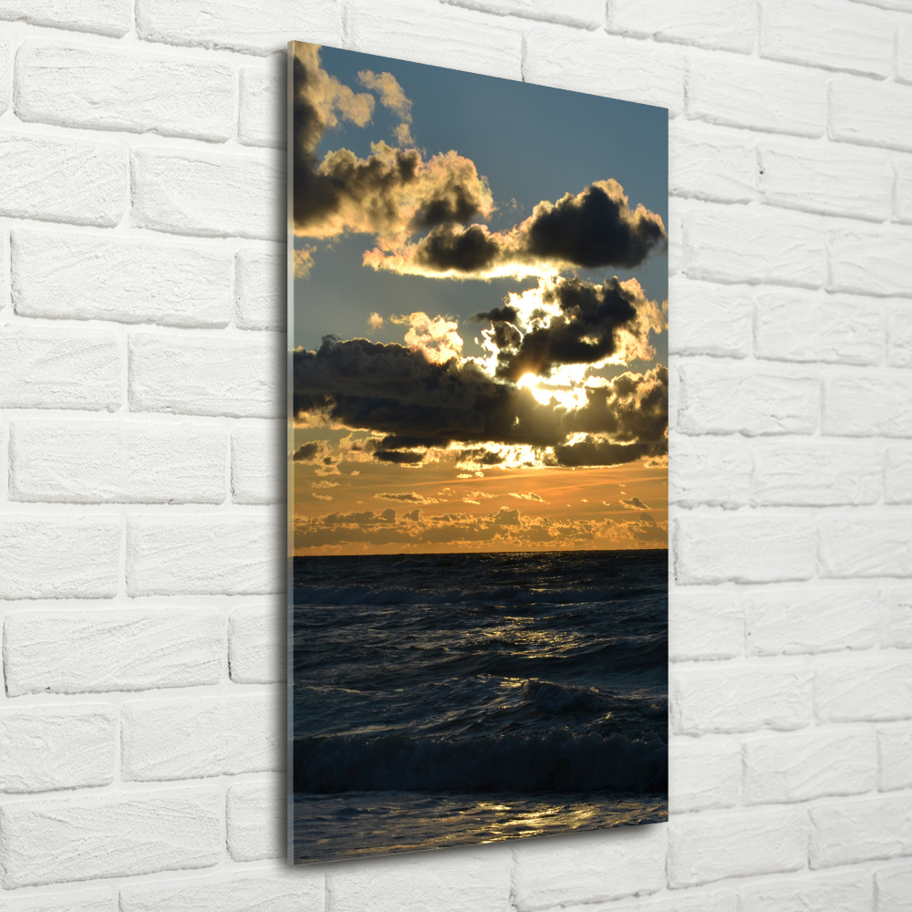 Wall art on glass Sunset sea