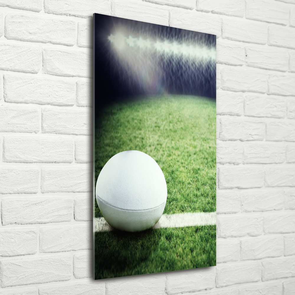 Glass wall art Rugby ball