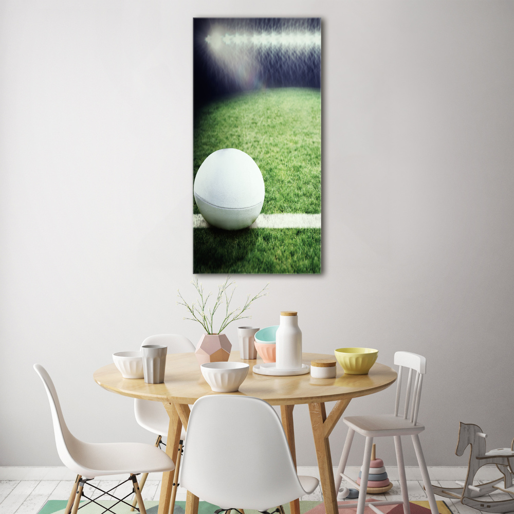 Glass wall art Rugby ball