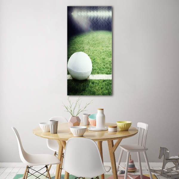 Glass wall art Rugby ball