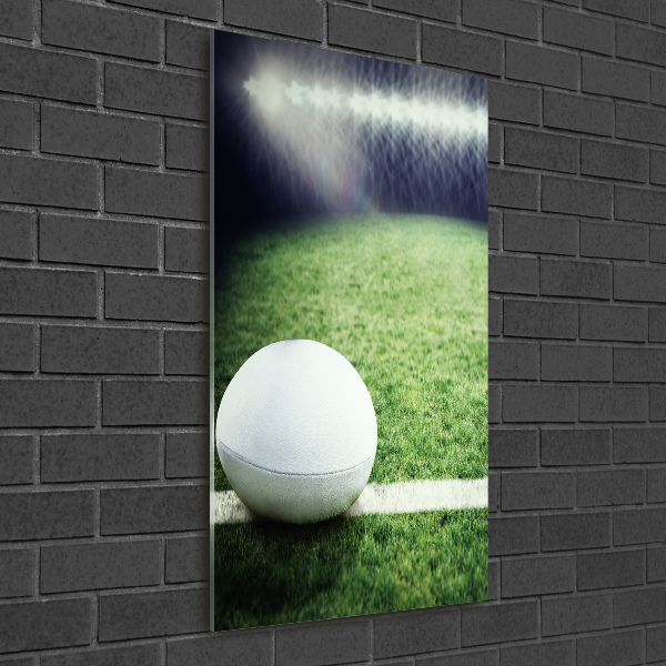 Glass wall art Rugby ball