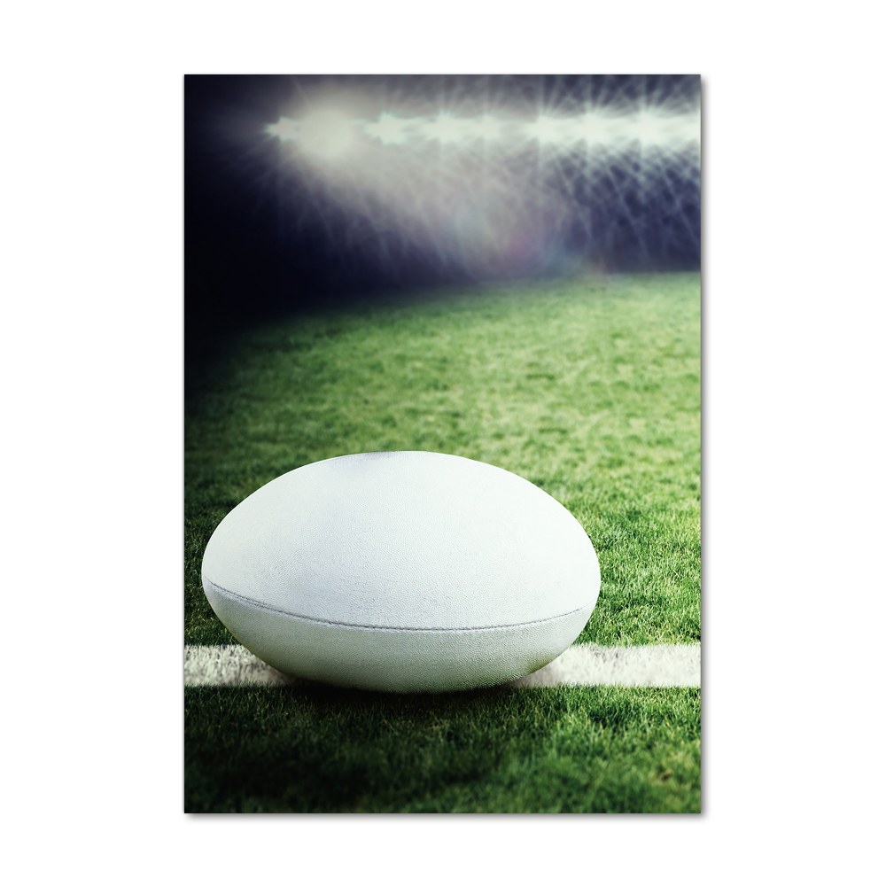 Glass wall art Rugby ball