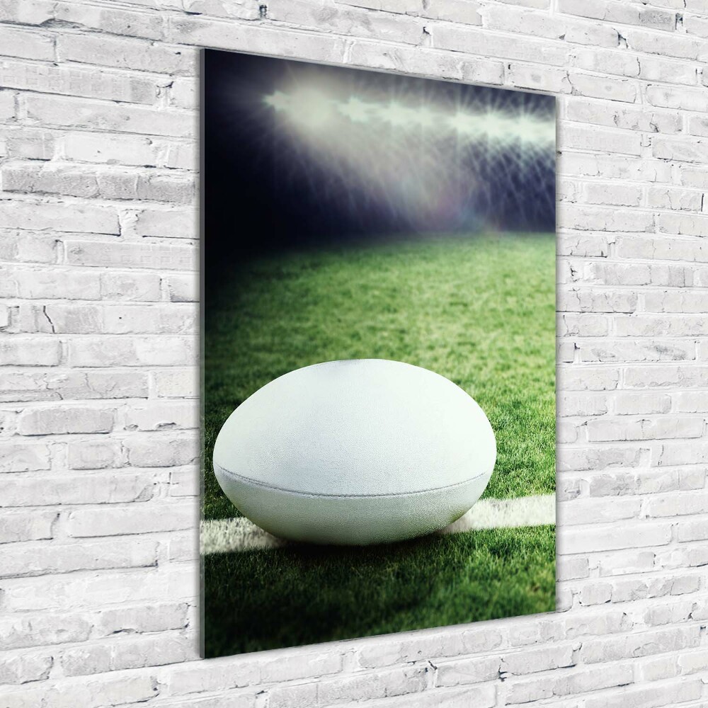 Glass wall art Rugby ball