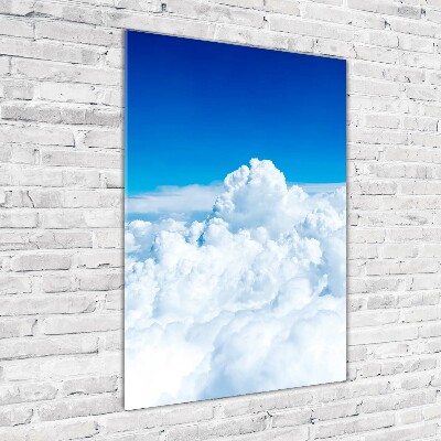 Wall art on glass Flight over the clouds