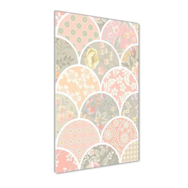 Wall art on glass Floral pattern