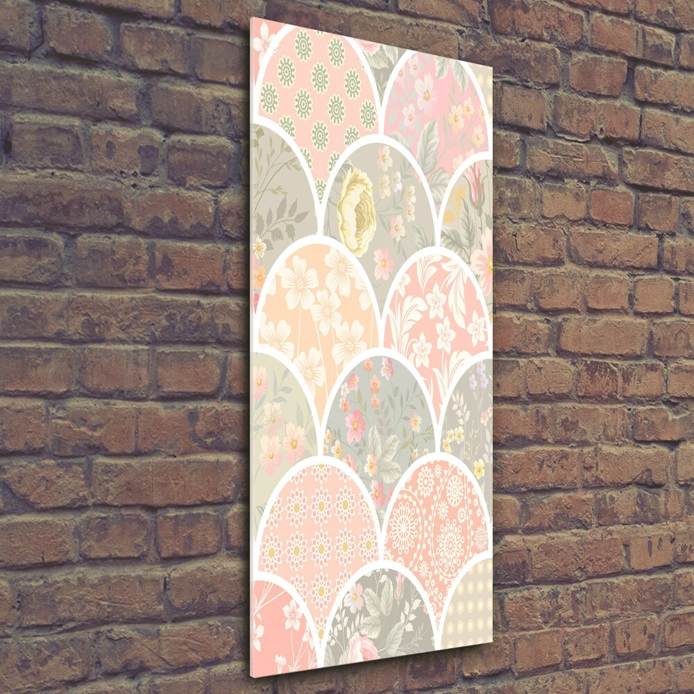 Wall art on glass Floral pattern