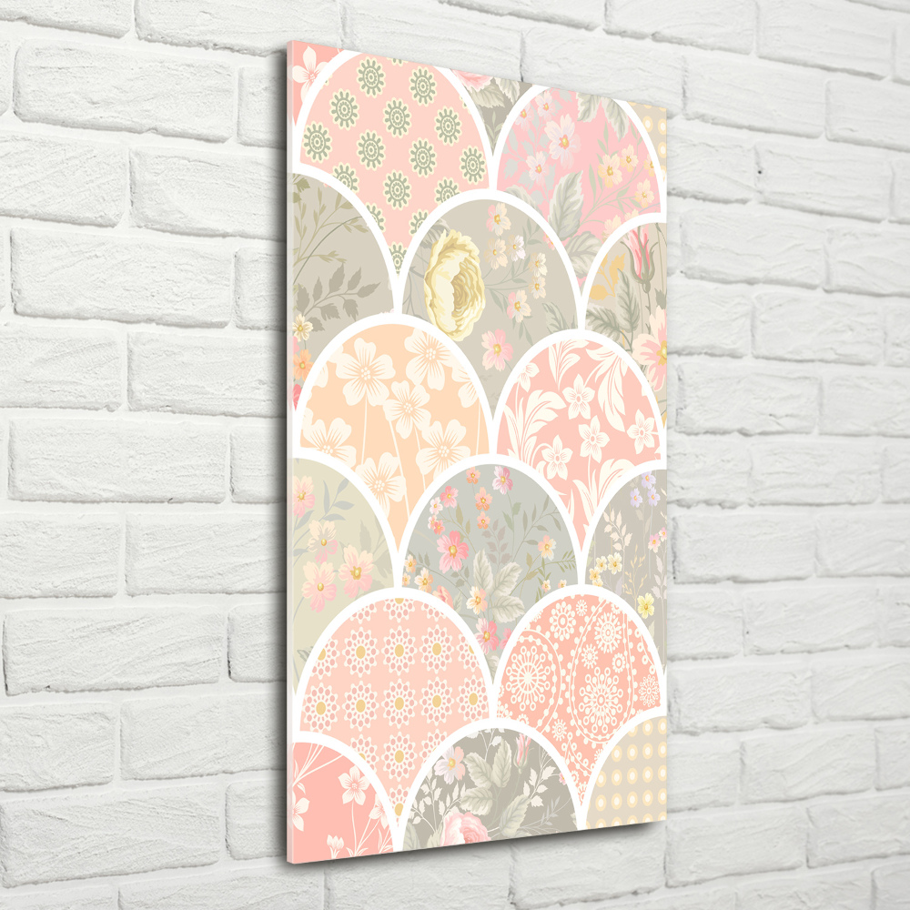 Wall art on glass Floral pattern