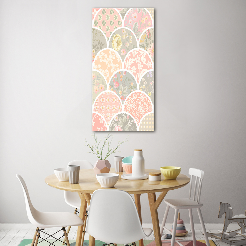 Wall art on glass Floral pattern