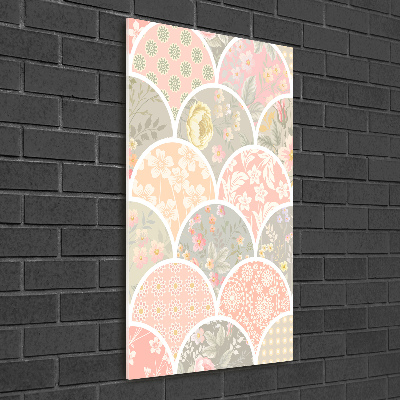 Wall art on glass Floral pattern